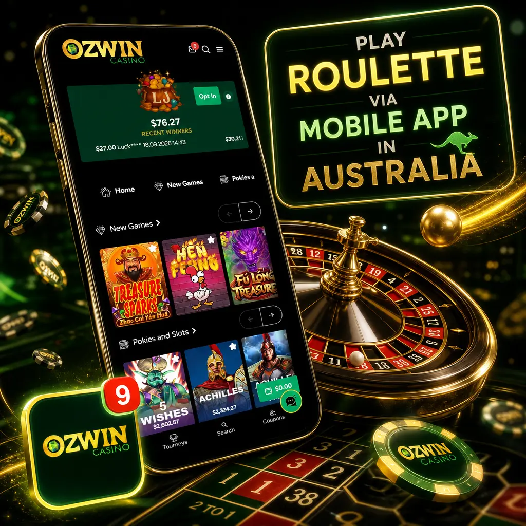 Play European, American and French Roulette on Ozwin's mobile browser app for Android and iOS in Australia